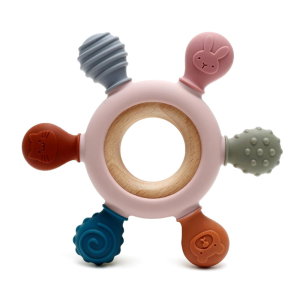 Baby-Silicone-Teether-Toy-BPA-Free-Infant-Wooden-Ring2