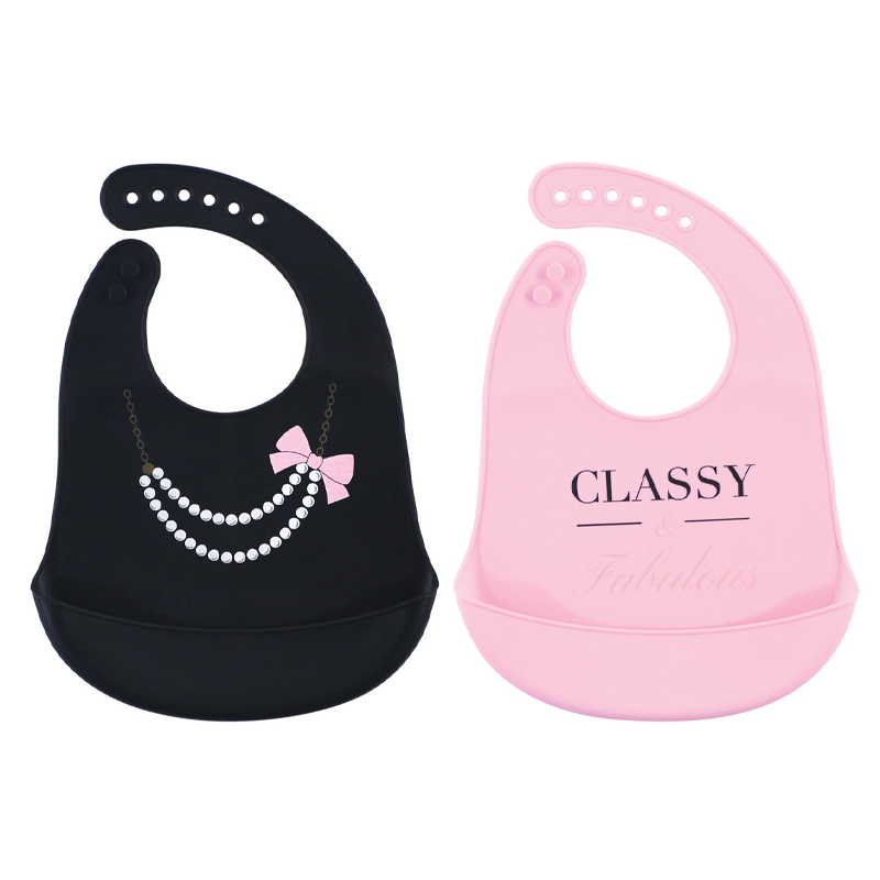 Silicone Bib with Pearls